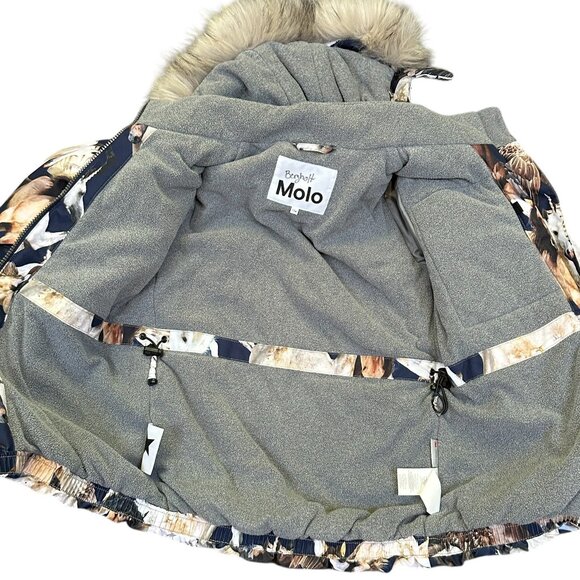 Molo Mystical Unicorn and Pegasus All Over Print Parka Jacket 9-10. - Picture 3 of 5